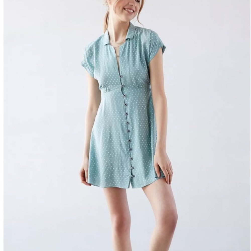 Kimchi Blue womens blue and white polka dot Lucy dress - size small
